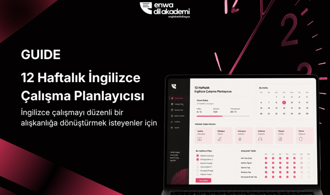 12 Haftalık İngilizce Çalışma Planlayıcısı